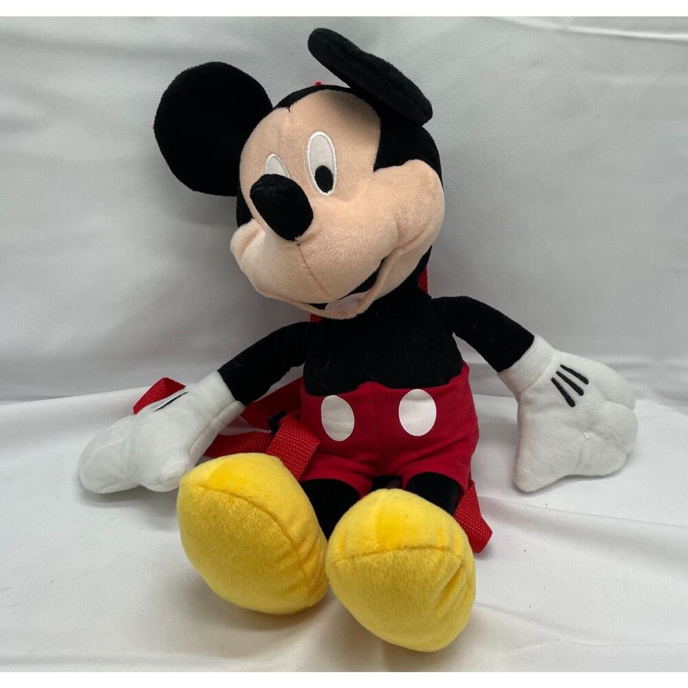 Disney Mickey Mouse 14" Plush Stuffed Character Backpack Blanket‎ Bag